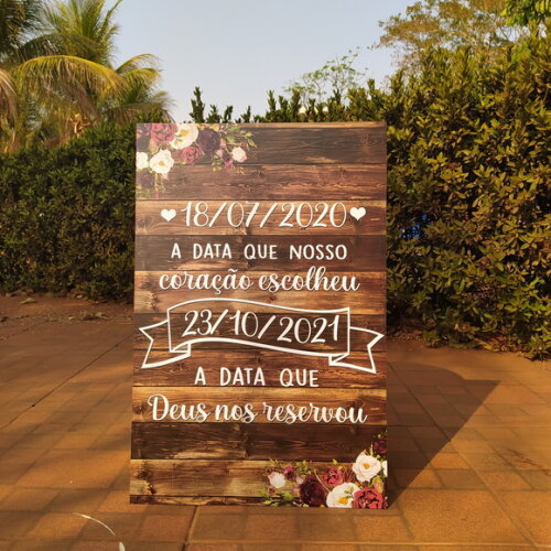 Placa Boas Vindas Casamento 60x40