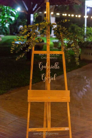 Placa Bos Vindas em Acrílico para Casamento 60x40