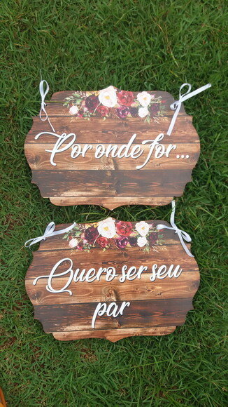 Placa Cadeira dos noivos COM SUA FRASE