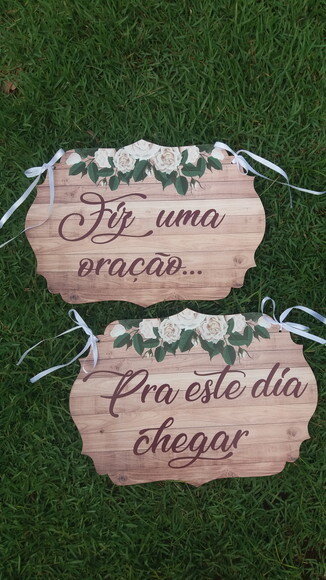 Placa Cadeira dos noivos COM SUA FRASE
