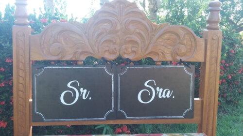 Placa Cadeira dos noivos COM SUA FRASE
