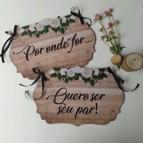Placa Cadeira dos noivos COM SUA FRASE