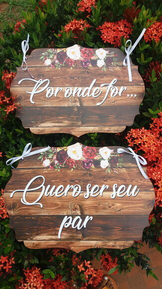 Placa Cadeira dos noivos COM SUA FRASE