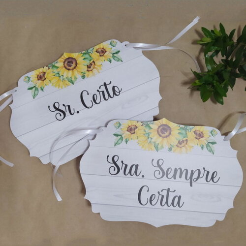 Placa Cadeira dos noivos COM SUA FRASE (O PAR)