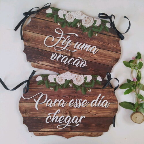 Placa Cadeira dos noivos COM SUA FRASE (O PAR)