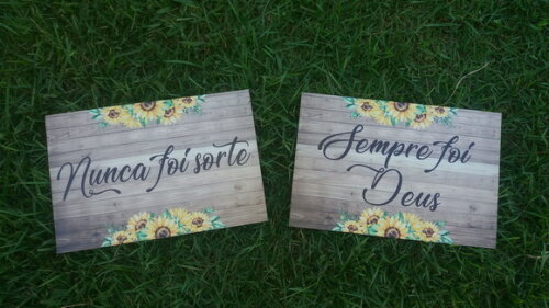 Placa Cadeira dos noivos COM SUA FRASE Girassol