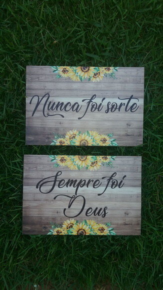 Placa Cadeira dos noivos COM SUA FRASE Girassol
