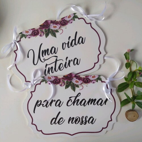 Placa Cadeira dos noivos COM SUA FRASE (O PAR)