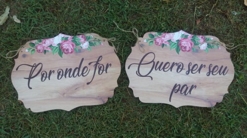 Placa cadeira dos noivos em MDF COM SUA FRASE