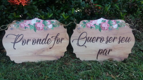 Placa cadeira dos noivos em MDF COM SUA FRASE