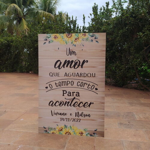 Placa Casamento boas Vindas 60x40cm