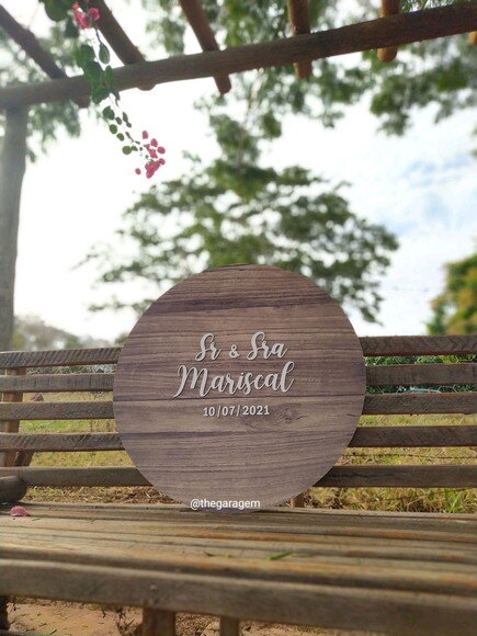 Placa Casamento Boas Vindas alto relevo 60x60cm