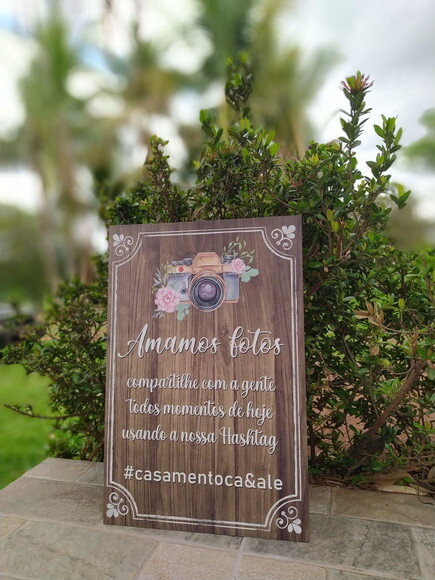 Placa Casamento "hashtag" 60x40cm
