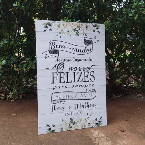 Placa Casamento 60x40cm