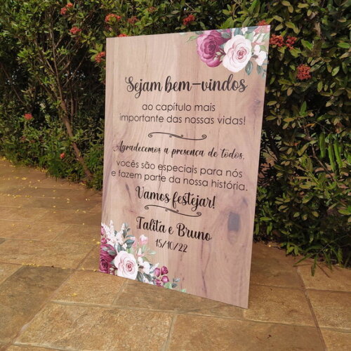 Placa Casamento 60x40cm