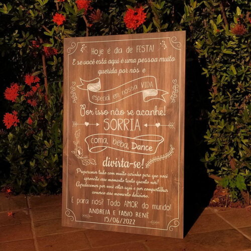 Placa Casamento 60x40cm