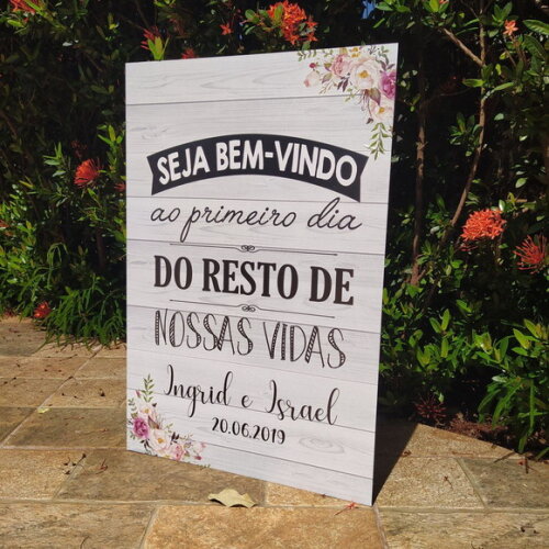 Placa Casamento 60x40cm