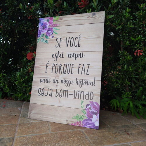 Placa Casamento 60x40cm