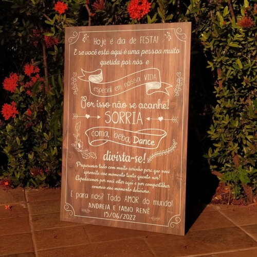 Placa Casamento 60x40cm