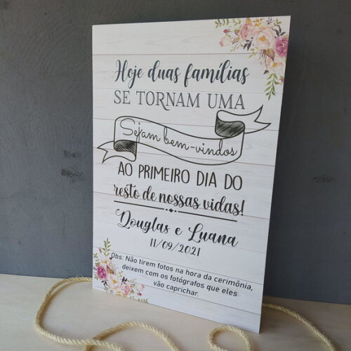Placa Casamento 60x40cm