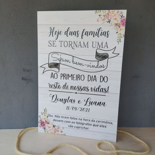 Placa Casamento 60x40cm