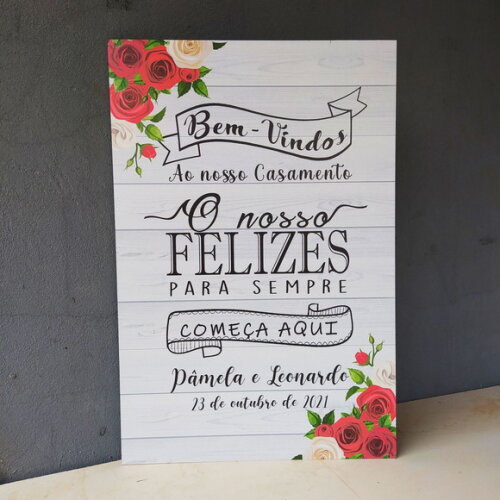 Placa Casamento 60x40cm