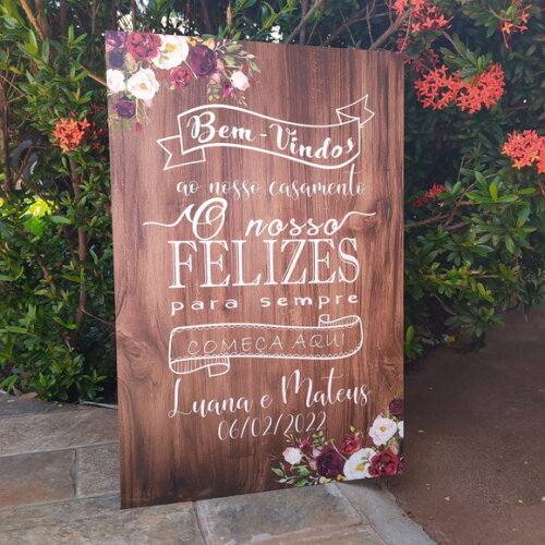 Placa Casamento 60x40cm