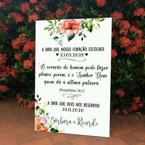 Placa Casamento 60x40cm