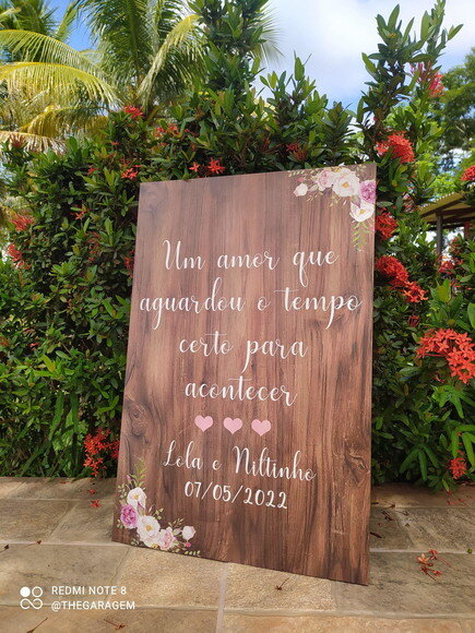 Placa Casamento 60x40cm com Sua Frase