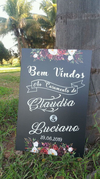 Placa Chalkboard Casamento bem Vindos 60x40 Marsala02