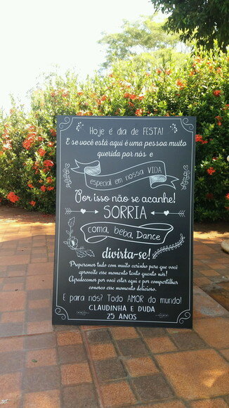 Placa Chalkboard Casamento 60x40 "hoje É Dia de Festa!" Md08