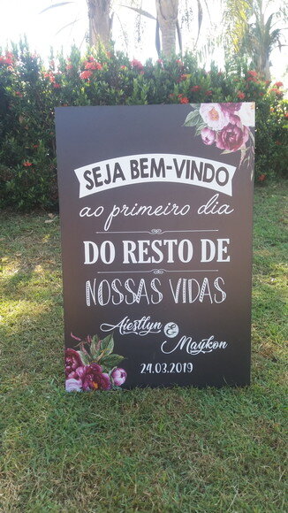 Placa Chalkboard Casamento 60x40 Md01