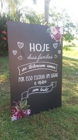 Placa Chalkboard Casamento 60x40 Md03