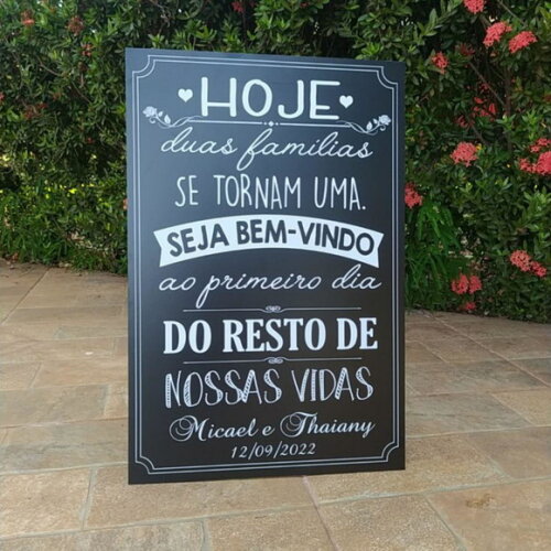 Placa Chalkboard Casamento 60x40 Md02