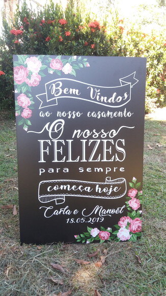 Placa Chalkboard Casamento 60x40 Md05