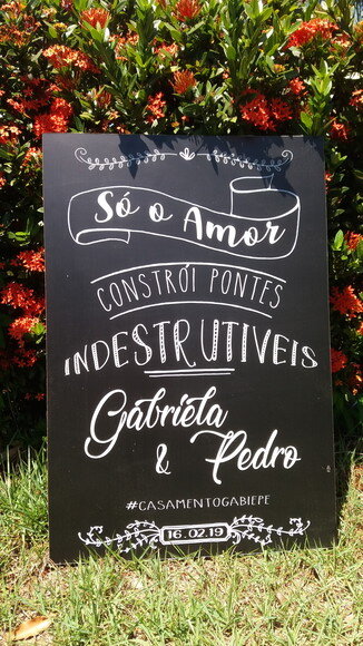 Placa Chalkboard Casamento 60x40 Md06
