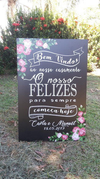 Placa Chalkboard Casamento 60x40 Md05