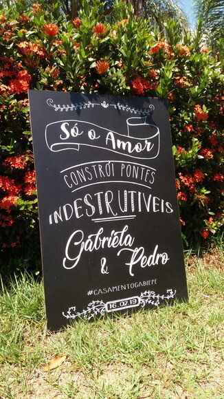 Placa Chalkboard Casamento 60x40 Md06