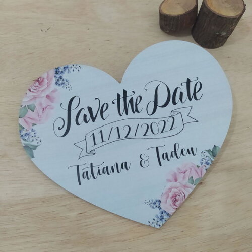 Placa Coração save The Date