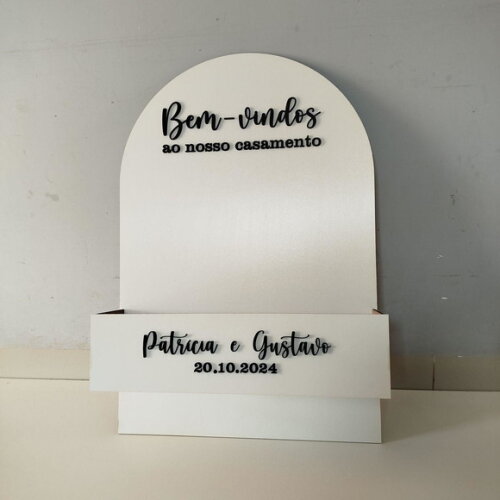 Placa de Boas Vindas com Floreira 60x40cm - Casamento