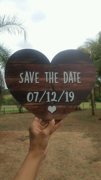 Placa Coração "Save the Date"