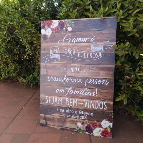 Placa de Casamento 60x40cm