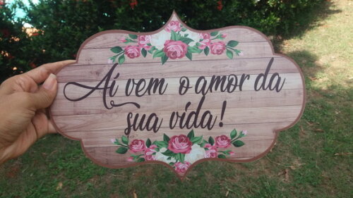 Placa de casamento COM SUA FRASE