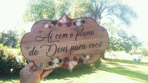 Placa de casamento COM SUA FRASE -Floral Marsala