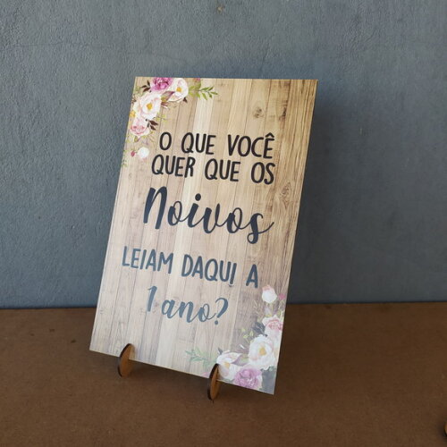 Placa de Casamento de Mesa em mdf