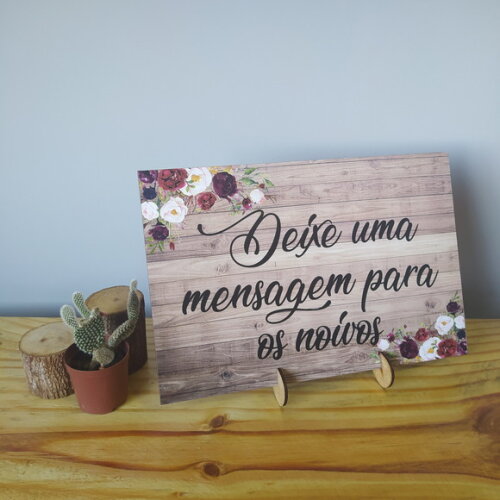 Placa de Casamento de Mesa em mdf