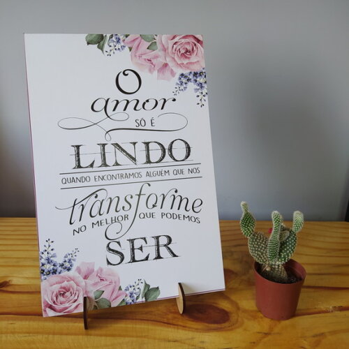 Placa de Casamento de Mesa em mdf