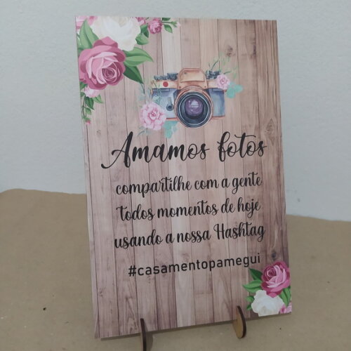 Placa de Casamento de Mesa em mdf