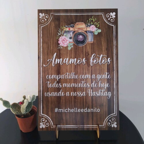Placa De Casamento De Mesa Em Mdf