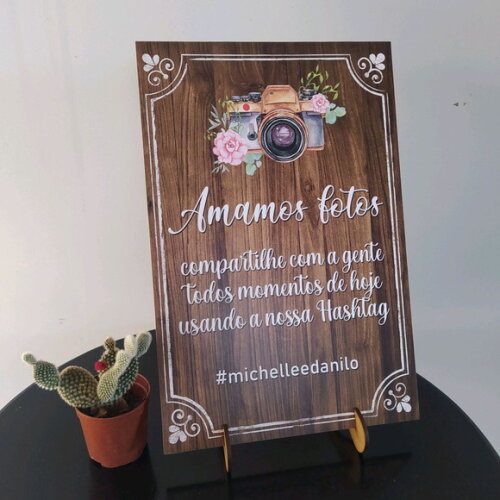 Placa De Casamento De Mesa Em Mdf